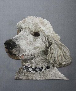 jung byun hand embroidery portfolio Silk shading Animal "Happy"